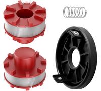Bobine de fil de rechange pour débroussailleuse GE-CT 36/30 Li E Solo AGILLO 36/255 BL AGILLO 18/200,8 m x 2 mm,2 bobines + 1 couvercle + 1 ressort,Rouge,Alimenté par pile