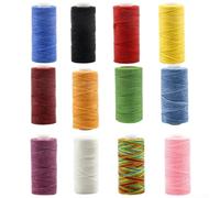 Bobine de fil en polyester ciré pour tapisserie, reliure, portefeuille, projets de bricolage - 0,8 mm - Blanc - 50 m