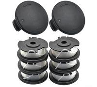 Bobine de fil et couvercle de protection pour débroussailleuse Hyper Tough HT19-401-003-06 20 V Fil de nylon 1,65 mm Longueur 4,9 m Plastique + caoutchouc + nylon Blanc + Noir