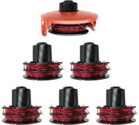 Bobine de fil pour débroussailleuse AL-KO 112966,1,6 mm,8,3 m,compatible avec GTE 350,GTE450,GTE550-4003718045727 avec couvercle RS0010 (6 bobines + 1 capuchon)