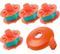 Bobine de fil pour débroussailleuse Gardena 5367-20,2 mm x 4,2 m,compatible avec débroussailleuse Gardena Turbo SmallCut 2402 2404 avec couvercle de bobine 05329-20 (4 bobines + 1 couvercle)