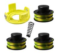 Bobine de fil pour débroussailleuse Ryobi RAC118 RAC119 RLT3525S RLT3025F/S, double auto-alimentation, 1,2 mm de diamètre, 8,4 m de long, bobines de rechange avec couvercle et ressort (3 bobines + 1