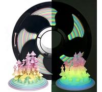 Bobine de filament flexible haute vitesse de 1,75 mm, filament PLA tricolore 95A, matériau d'impression 3D doux, bobine de 0,25 kg, convient à la plupart des imprimantes FDM (arc-en-ciel clair de lune