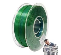 Bobine de filament PLA - 1,75 mm - Matériau d'impression 3D - Brillance soyeuse bicolore - 1 kg - Filament robuste pour impression rapide, texture lisse, sans colmatage, durable pour bureau, maison