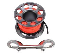 Bobine de ligne de plongée sous-marine en aluminium d'aviation de bobine de câble de 15m avec le crochet à Double extrémité pour les opérations maritimes de navigation en plein air (Gris métal)