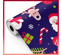 Bobine de papier cadeau, grand rouleau 62 cm x 100 m • RENNE de Noël • Idéal pour : Commerces, Entreprises, Emballage de cadeaux de Noël, Rois Mages