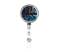Bobine de porte-badge en métal robuste avec drapeau de l'Amérique du Botswana, porte-badge rétractable avec clip de ceinture pour porte-cartes de visite