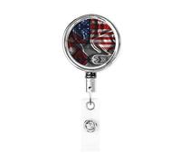 Bobine de porte-badge en métal robuste avec drapeau de l'Amérique du Népal, porte-badge rétractable avec clip de ceinture pour porte-cartes de visite