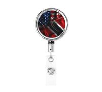Bobine de porte-badge en métal robuste avec drapeau de Trinité-et-Tobago Amérique, porte-badge rétractable avec clip de ceinture pour porte-cartes de visite