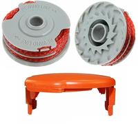 Bobine de rechange pour débroussailleuse Flymo Contour 500 Power Plus 500 et 500XT - 2 bobines et 1 capuchon