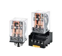 Bobine de relais intermédiaire haute puissance MK2P-I MK3P-I Relais électromagnétique miniature général de petite taille AC220V/DC24V 10A(5 PCS,2P-IDC24V With Base)