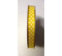 Bobine de ruban organza à pois, 10 mm, bobine de 50 mètres jaune