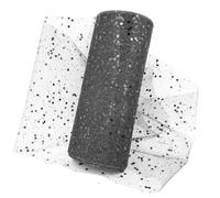 Bobine de tulle en filet Bobine, Deco Mesh Ribbon Glitter Tulle Fabric Roll 6 in x 10 Yards Multicolor(Black)