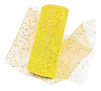 Bobine de tulle en filet Bobine, Deco Mesh Ribbon Glitter Tulle Fabric Roll 6 in x 10 Yards Multicolor(Yellow)
