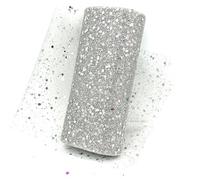 Bobine de tulle en filet Bobine, Deco Mesh Ribbon Glitter Tulle Fabric Roll 6 in x 10 Yards Multicolor(Silver)
