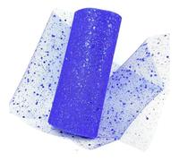 Bobine de tulle en filet Bobine, Deco Mesh Ribbon Glitter Tulle Fabric Roll 6 in x 10 Yards Multicolor(Blue 2)