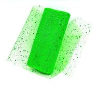 Bobine de tulle en filet Bobine, Deco Mesh Ribbon Glitter Tulle Fabric Roll 6 in x 10 Yards Multicolor(Green)