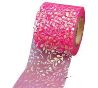 Bobine de tulle en filet Bobine, Yarn Roll Deco Mesh Ribbon Flower Vine Tulle Multicolor 6cm x 25yards(Fuchsia)