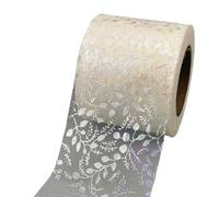 Bobine de tulle en filet Bobine, Yarn Roll Deco Mesh Ribbon Flower Vine Tulle Multicolor 6cm x 25yards(Ivory)