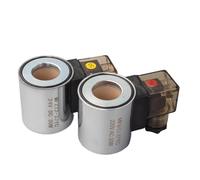 Bobine d'électrovanne hydraulique-02 à trois broches, hauteur 50MM, AC220V 110V DC24V, for vannes de commande directionnelles, 1 pièce(Silver,DC12V)