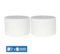 Bobine d'essuyage blanche 1er prix 800 formats, lot de 2