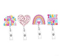 Bobine d'identification rétractable pour infirmières et personnel clinique avec répartition équilibrée du poids et clip sécurisé (A)