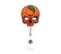 Bobine d'insigne d'Halloween mignon petit fantôme pour badge d'Halloween, porte-badge rétractable avec clip, cadeaux pour infirmière, médecin, enseignant, collègue (A)