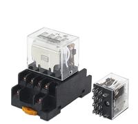 Bobine électromagnétique Relais de puissance DPDT universel HH62P HH63PHH64P 12V24V220V Contacteur miniature et base for aspiration de circuit(DC,A WHOLE SET_HH54P_24V)