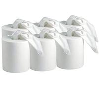 Bobine Essuie-mains - Dévidage Central - Pure Ouate 2x18g/m² - Pack De 6 Bobines - 450 Formats - Dimension 20x24cm - Sf20502 - Fabricant Français