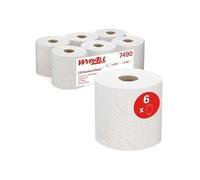 Wypall L10 Papier d'essuyage simple épaisseur 630 feuilles 185 mm - 7490 - Blanc - Lot de 6 bobines de 239 m