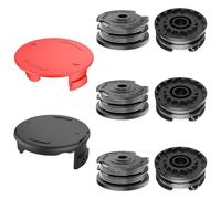 Bobine fil coupe bordure - Bobine de fil pour coupe-herbes pour Bosch Art 24 27 30 30-36 LI débroussailleuse No.F016800351 - Bobine de fil de rechange 6 m de long Ø 1,6 mm (6 bobines+2 capuchons)