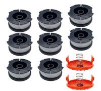 Bobine fil coupe bordure fil de rechange A6481 compatible pour Black et Decker Ø 1,65mm longueur 9,1m [Lot 8 bobines + 2 couvercles] Phonillico®