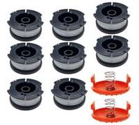 Bobine fil coupe bordure fil de rechange A6481 compatible pour Black et Decker Ø 1,65mm longueur 9,1m [Lot 8 bobines + 2 couvercles] Phonillico® G