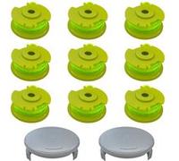 Bobine fil coupe bordure fil de rechange AC80RL3 compatible pour Ryobi One+ débroussailleuse 18V 24V 40V Ø 2mm longueur 3,4m [Lot 9 bobines + 2 couvercles] Phonillico® G