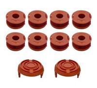 Bobine fil coupe bordure fil de rechange WA0010 compatible pour Worx débroussailleuse WG150 WG155 WG160 WG165 WG170 Ø 1,65mm longueur 3m [Lot 8 bobines + 2 couvercles] Phonillico®
