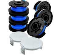 Bobine Fil Coupe Bordure pour Ryobi Coupe-Bordures One+18V, 24V et 40V, 6 Bobine de Fil Debroussailleuse avec 2 Couvercles de Bobine