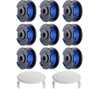 Bobine Fil Coupe Bordure Remplacements Set,9 Bobine Fil Coupe Bordure et 2 Couvercle pour Ryobi One +18V 24V 40V Coupe Bordures,Ø1.65mm et 3.4m Longueur (9 Bobine Fil Coupe Bordure,2 Couvercle)