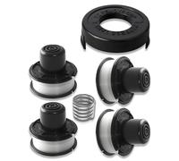 Bobine Fil Recharge Compatible Black & Decker GL250/GL310/GL360 - Bobine Fil pour Coupe-Bordures/Taille-Haies (Kit 4 Bobines + 1 Capuchon + 1 Ressort)