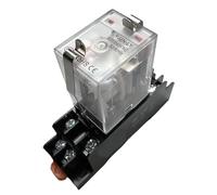 Bobine haute puissance AC 220V 12V 24V 10A, petit relais intermédiaire, 2 groupes de 8 broches avec lumières(Relay with Socket,DC 6V)