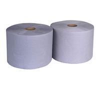 Bobine industrielle recyclée Lot de 2 rouleaux de papier essuie-mains Bleu 250 m