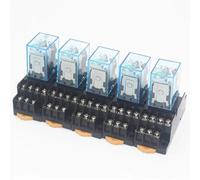 Bobine MY4NJ AC12V AC24V DC12V DC24V DC 36V AC110V AC220V HH54P 5A, relais électromagnétique Miniature à usage général avec Base, 5 pièces(AC110V)