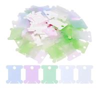 Bobine Plaque de Fil,Bobines de Fil Plastique,Cartes Croix de Canettes,Rangement Fil Broderie,100PC Cartes de Rangement,Bobine Fil Broderie pour Accessoires de Machine à Coudre