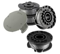Bobine Rechange pour Coupe Bordure,4 Pièces Φ1.65mm 4.9m F016800569 F016800385 Bobine Nylon + F016F05320 Couvercle,Bobine pour Débroussailleuse Bosch EasyGrassCut 18 23 26
