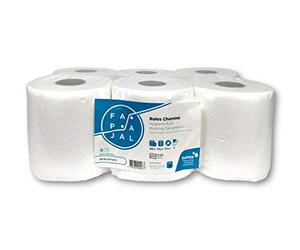 Bobine Sèche-Main, Cellulose Virgen, 2 Couches, Laminé, 90 mètres, 6 rouleaux