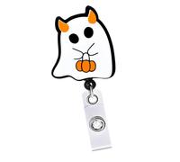 Bobines de badges d ' Halloween pour infirmière médecin étudiant enseignant porte-badges d ' Halloween rétractable avec porte-badge d ' infirmière à pince