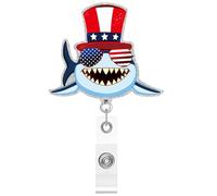 Bobines De Badges Patriotiques - Pendentif Du 4 Juillet, Bobine Carte Visite Rétractable | Attache Corde Tirer, Décor D’accréditation Sur Le Lieu Travail, Accessoire D’école Médecine, Outil