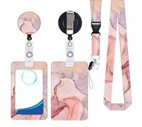 Bobines De Badges Rétractables Porte-carte Et Ensemble Lanière Porte-badge Carte Nominative Pour Les Expositions D'hôpital Bureau Scolaire