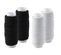 Bobines de Cordon Elastique pour Couture,4 PCS Shirring Elastique pour Couture Noir Blanc Bobine Cordon Extensible Chaîne de Cisaillement pour Machine à Coudre Vêtements Tricoter Fabrication Bijoux