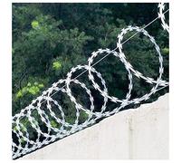 Bobines de Fil barbelé galvanisé - Barrière de sécurité Anti-Intrusion et antivol - Alternative Durable au Fil barbelé Traditionnel - Bobines argentées de 45 m pour Une Protection maximale