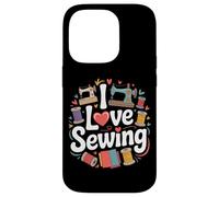 Bobines de fil I Love Sewing Machines à coudre Coque pour iPhone 14 Pro